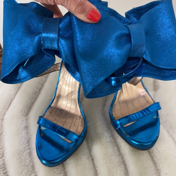 VIKTOR & ROLF Blue High Heel Bow Sandals size 37 - Picture 3 of 10